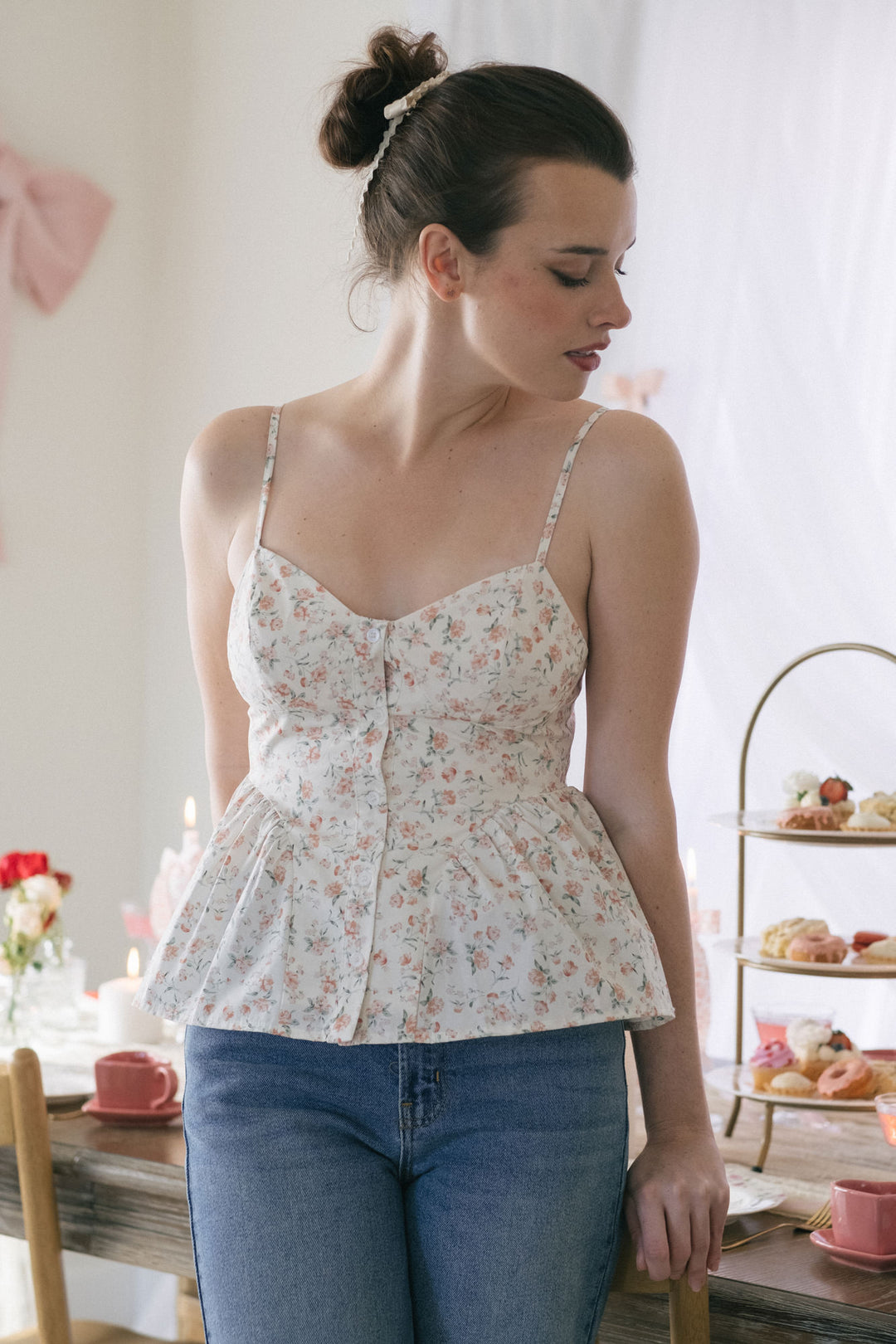 Amber Sweetheart Floral Top