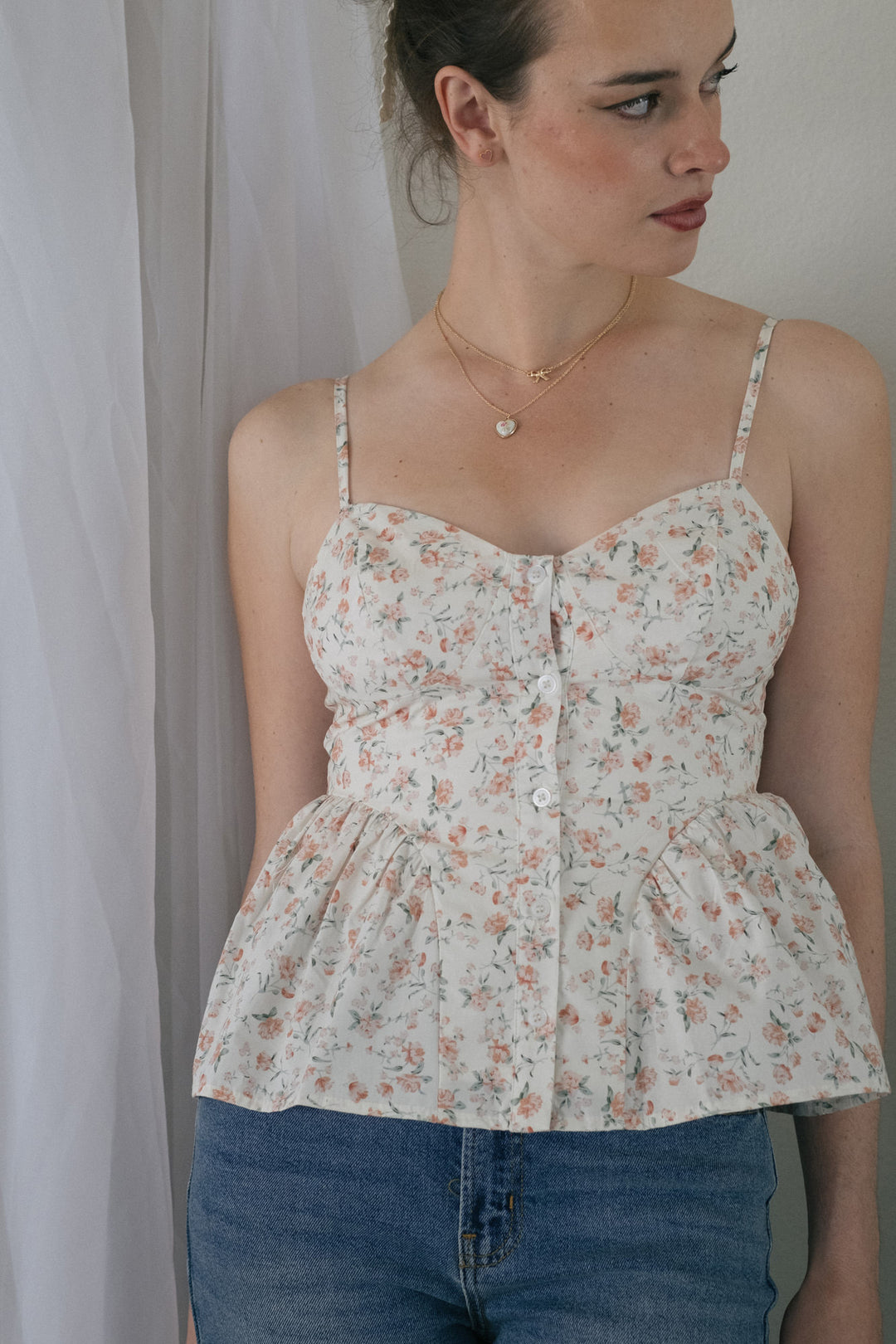 Amber Sweetheart Floral Top