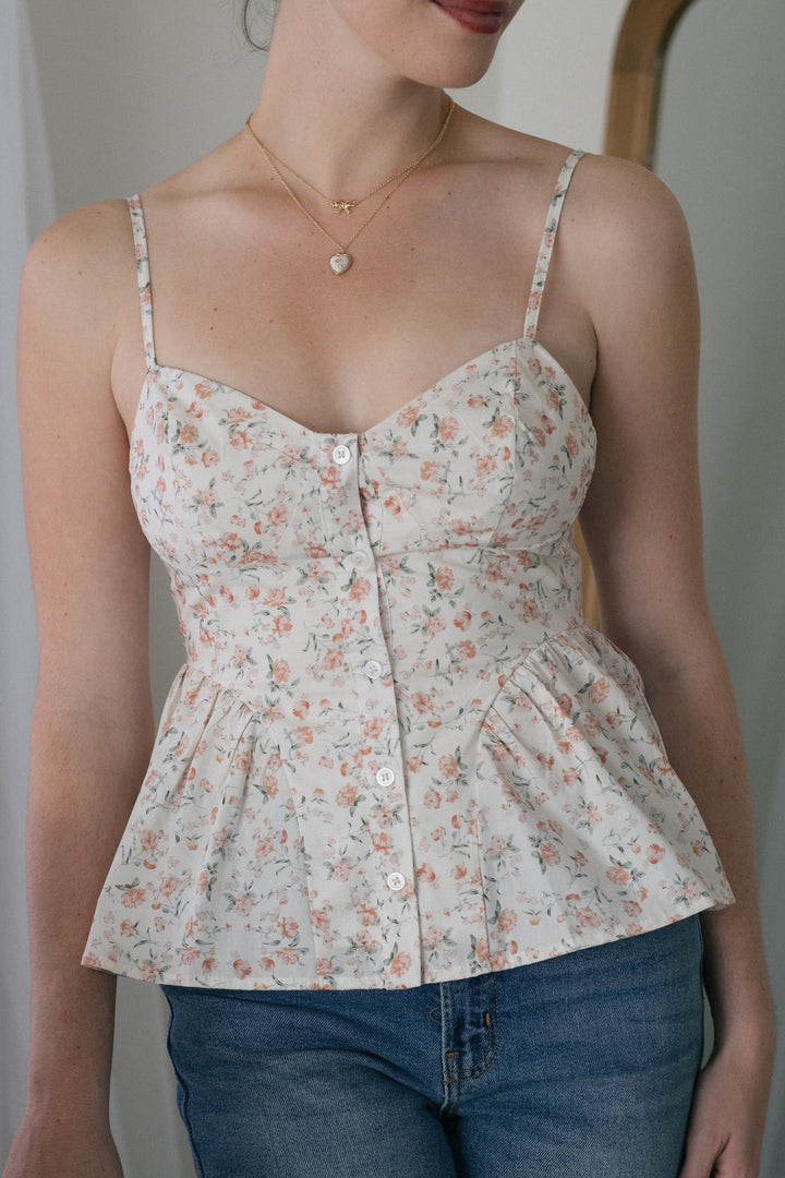 Amber Sweetheart Floral Top