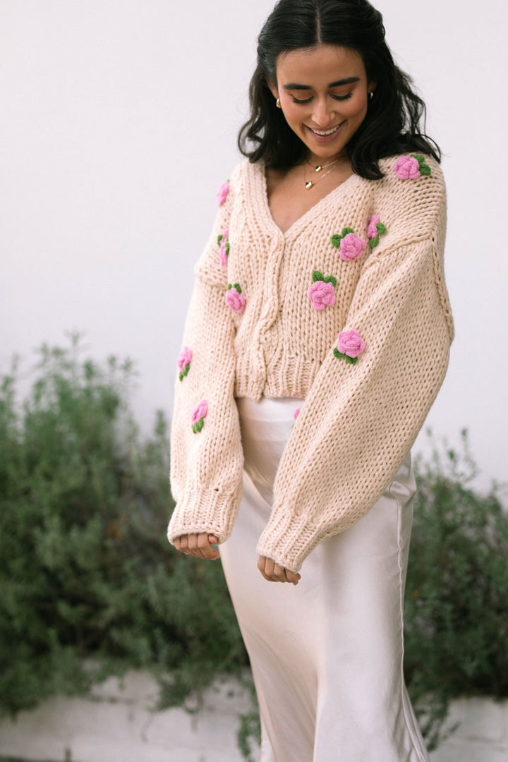 Clarisse Floral Knit Cardigan