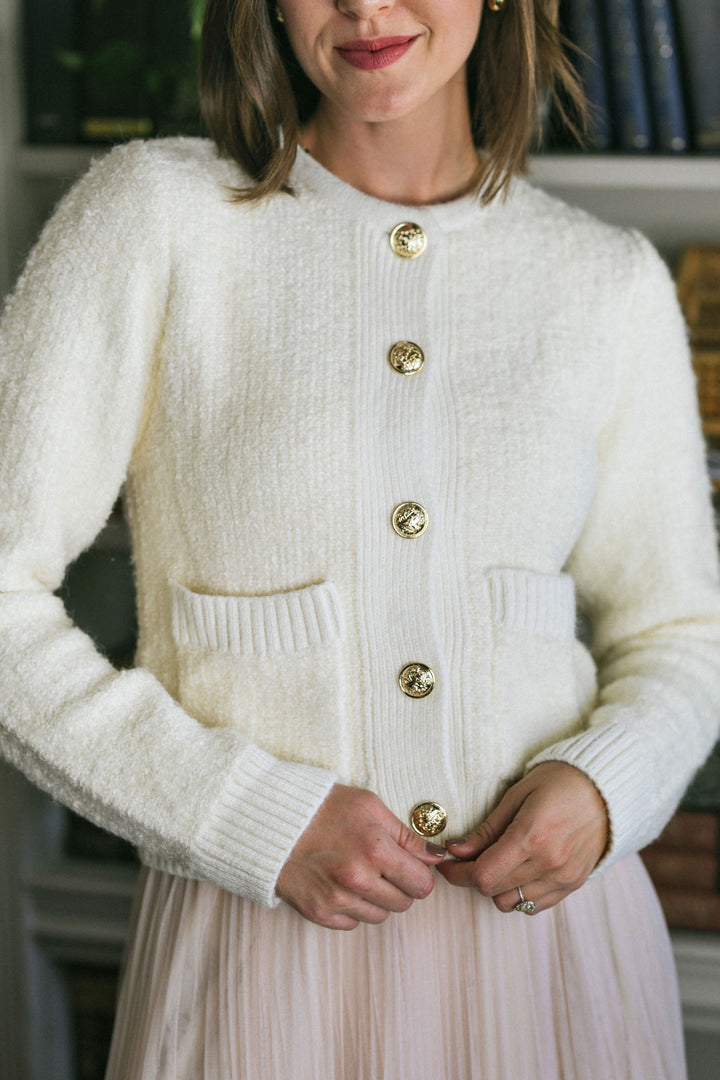 Geraldine Buttoned Knit Cardigan