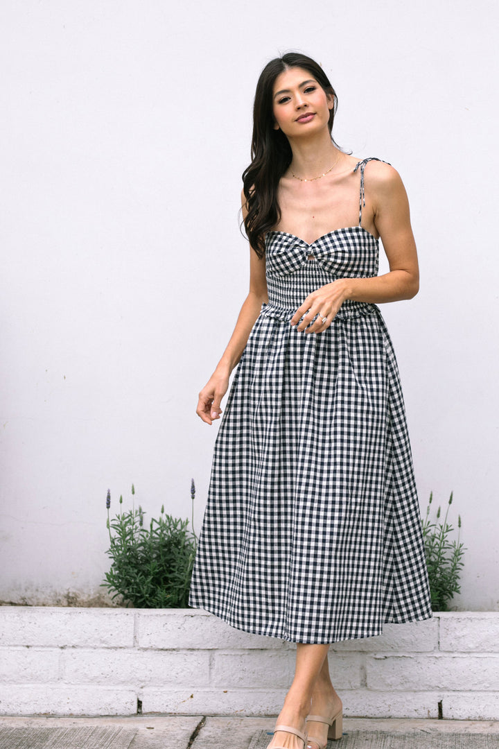 Janice Gingham Midi Dress