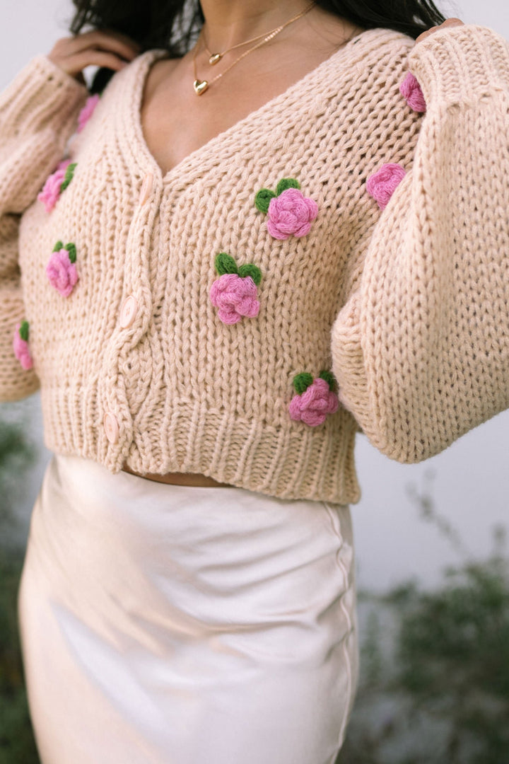 Clarisse Floral Knit Cardigan