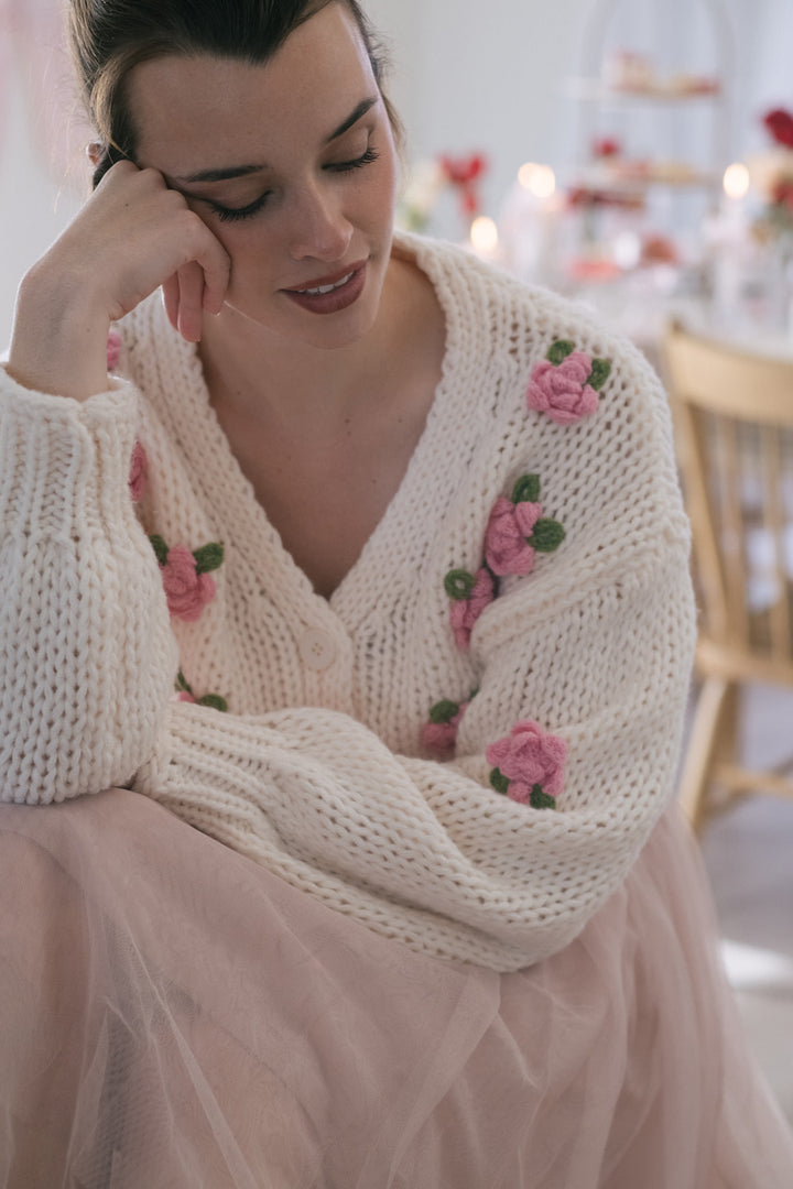 Clarisse Floral Knit Cardigan