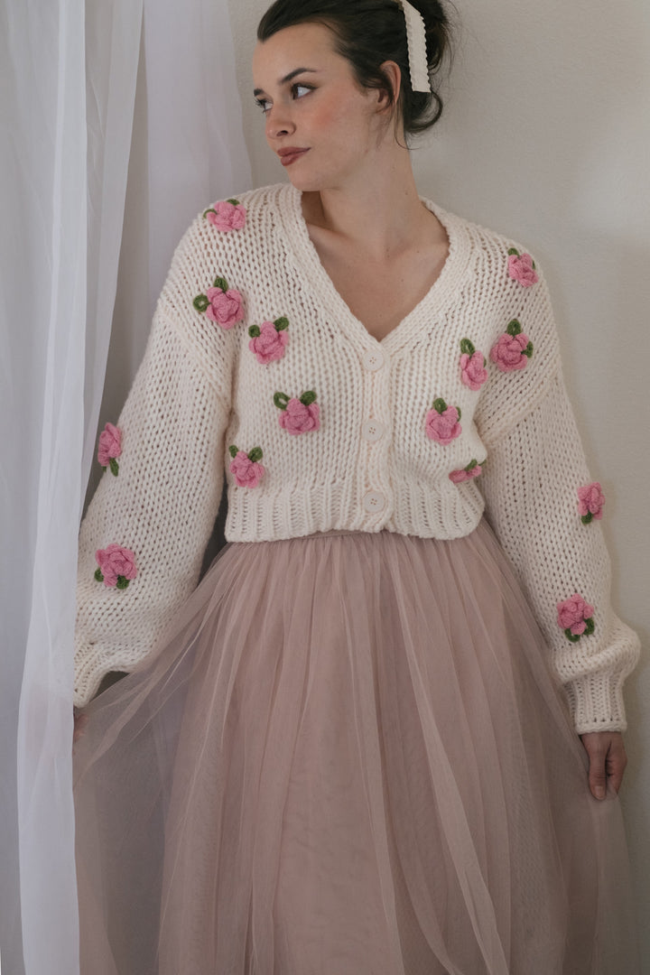 Clarisse Floral Knit Cardigan