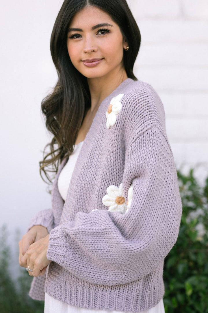 Angela Floral Knit Cardigan