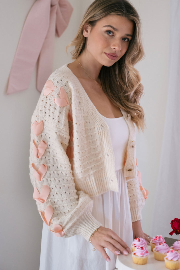 Erica Ribbon Buttoned Cardigan