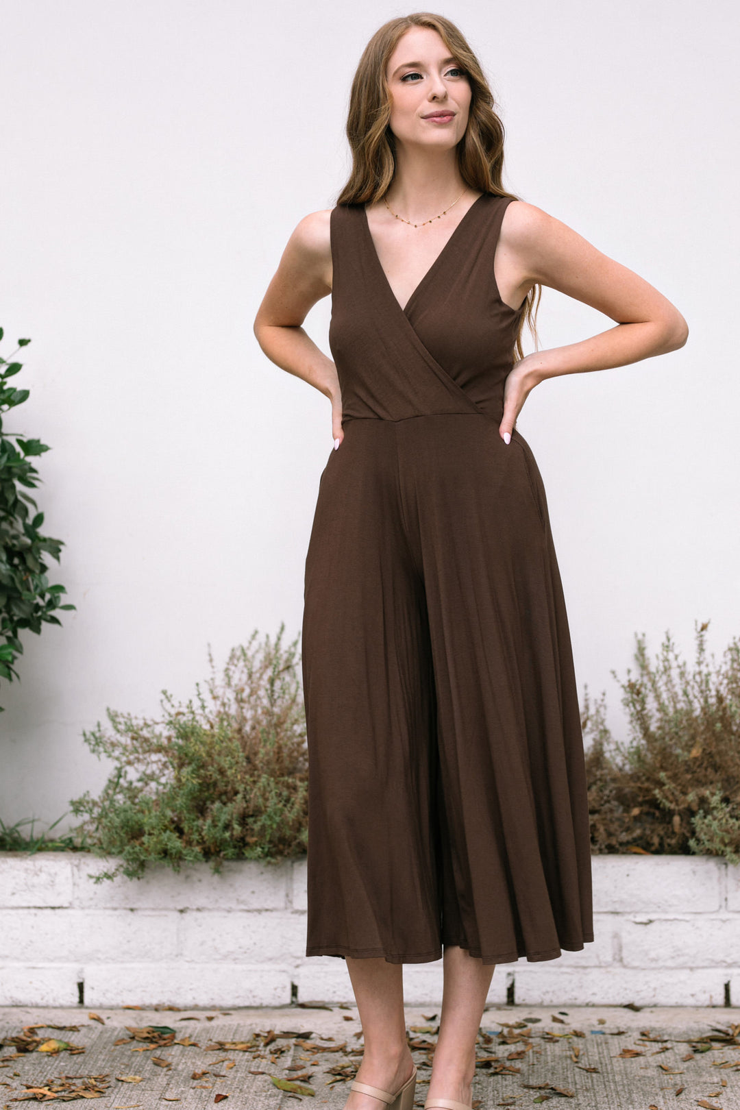 Remi Surplice Sleeveless Jumpsuit