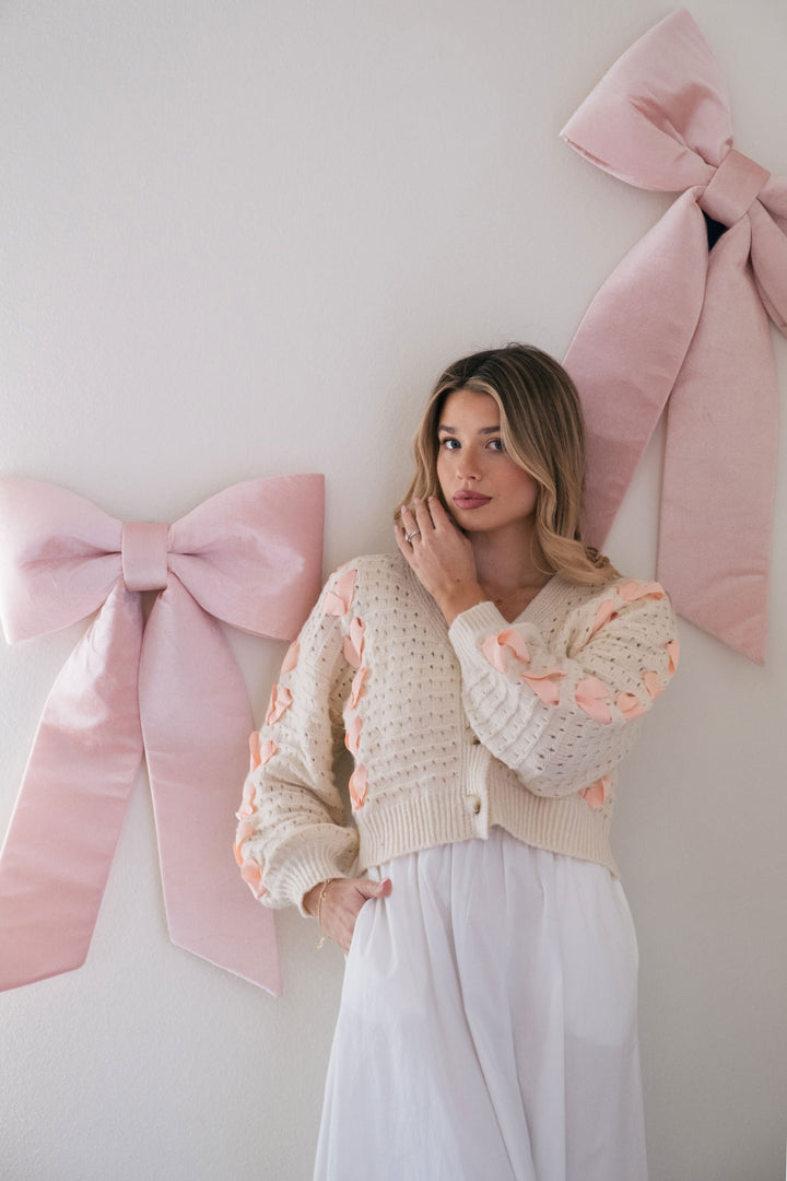 Erica Ribbon Buttoned Cardigan