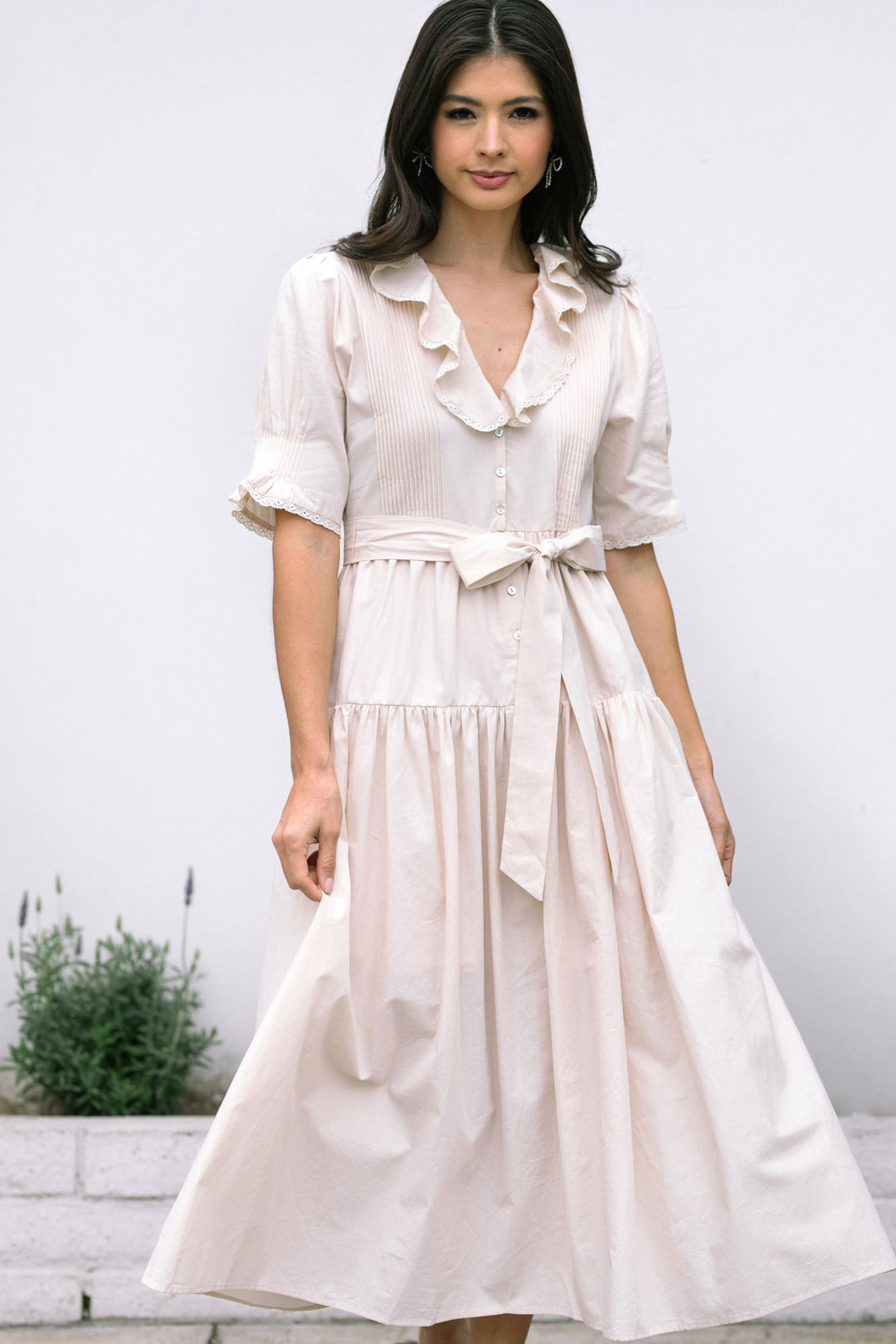 Ruth Ruffle Collared Dress