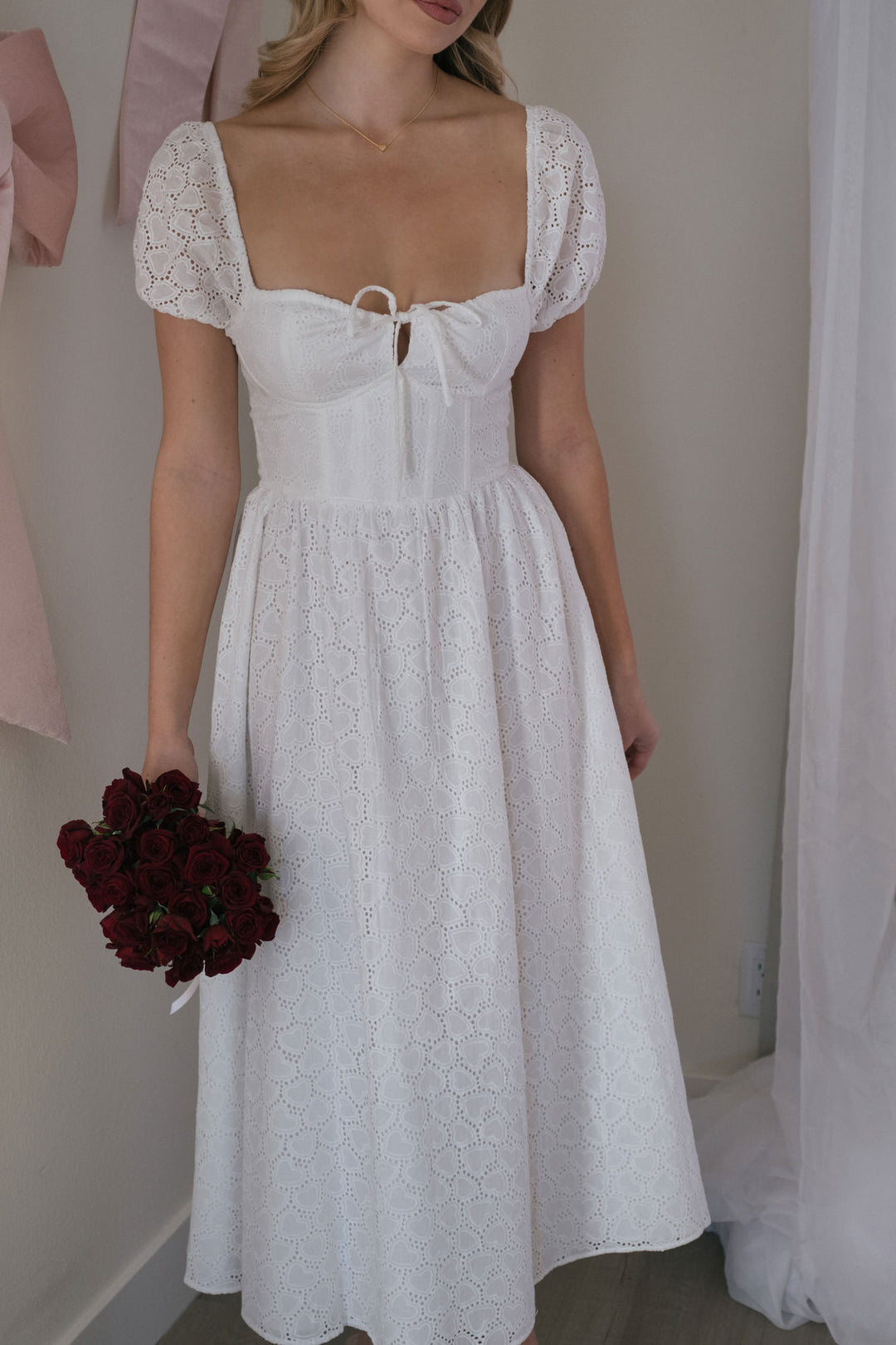 Grace Sweetheart Eyelet Dress