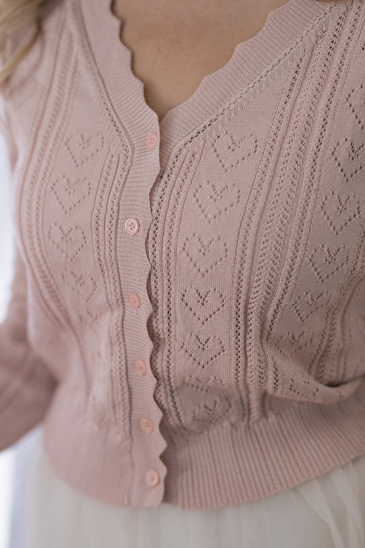 Hannah Heart Pointelle Cardigan