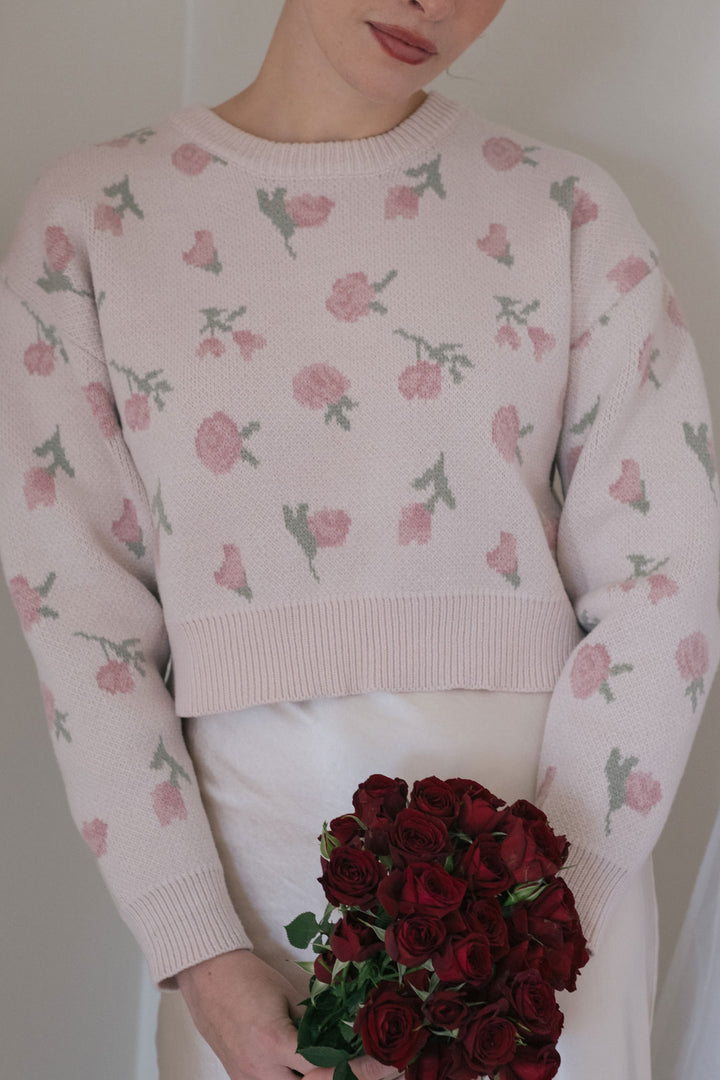 Hayden Floral Cropped Sweater