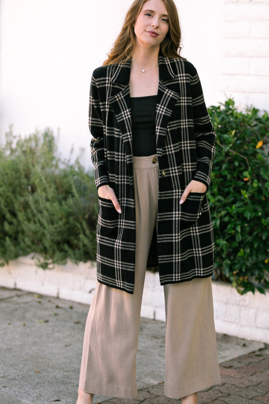 Bobbi Plaid Knit Coat