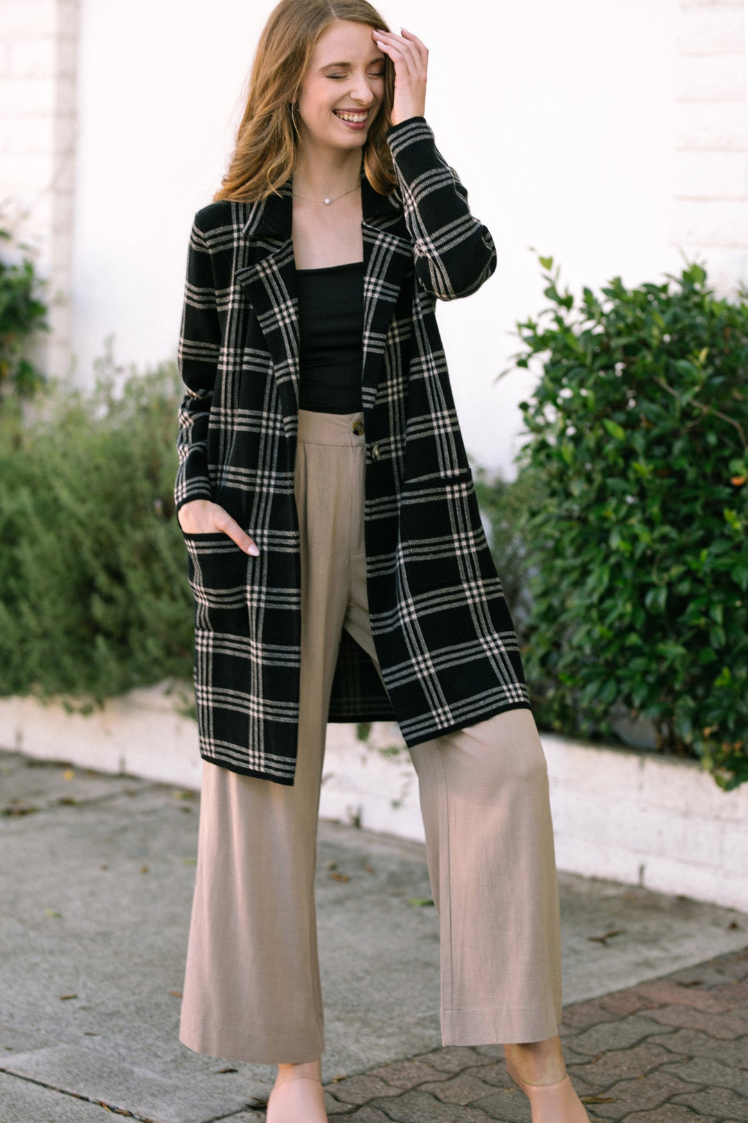 Bobbi Plaid Knit Coat