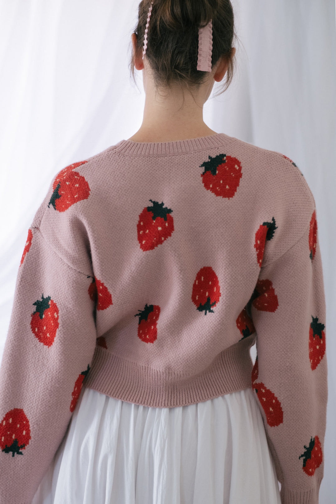 Jackie Strawberry Cropped Sweater