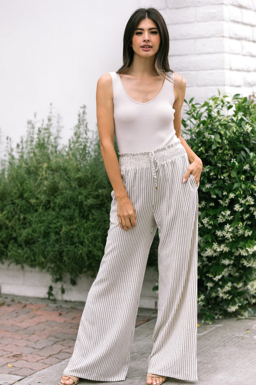 Francine Striped Smocked Pants