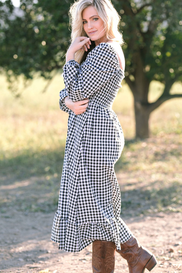 Jordyn Smocked Gingham Dress