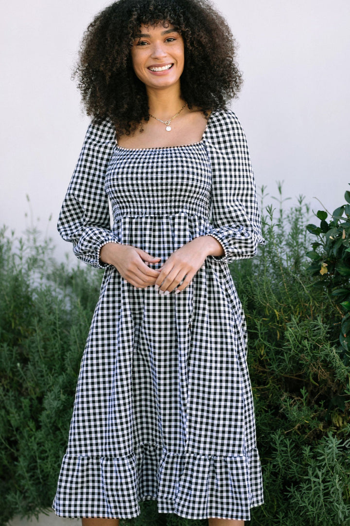 Jordyn Smocked Gingham Dress