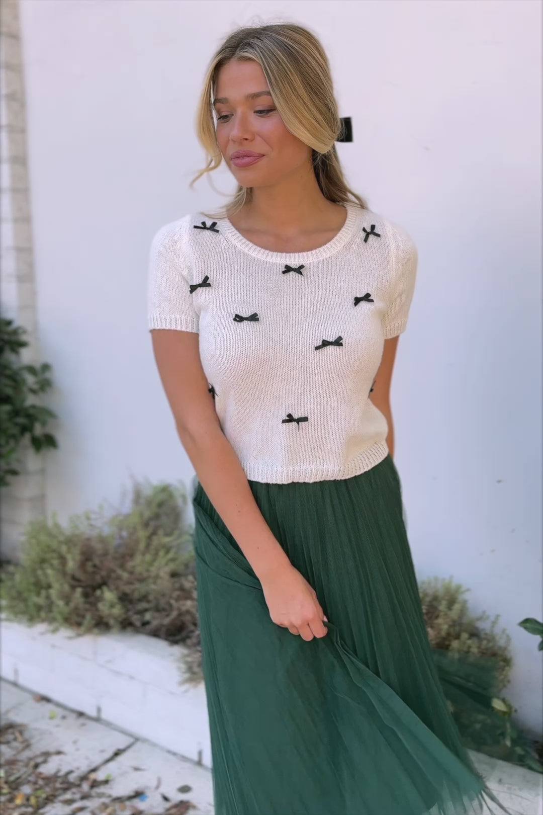 Courtney Bow Knit Top