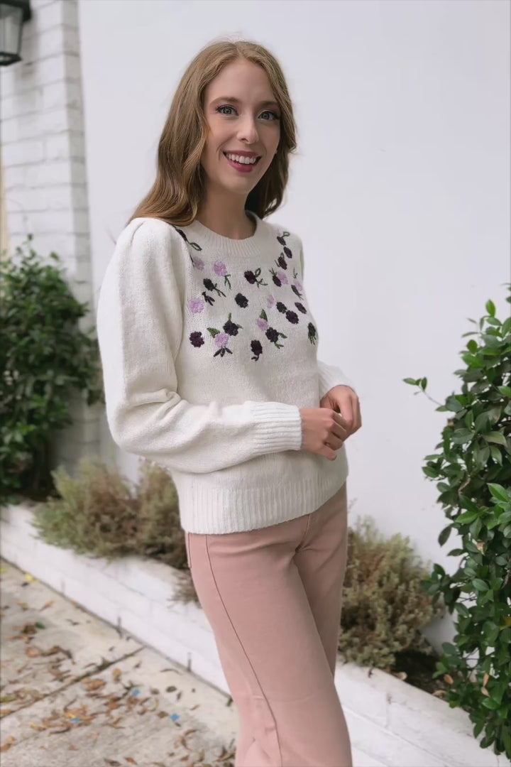 Brinley Floral Embroidered Sweater